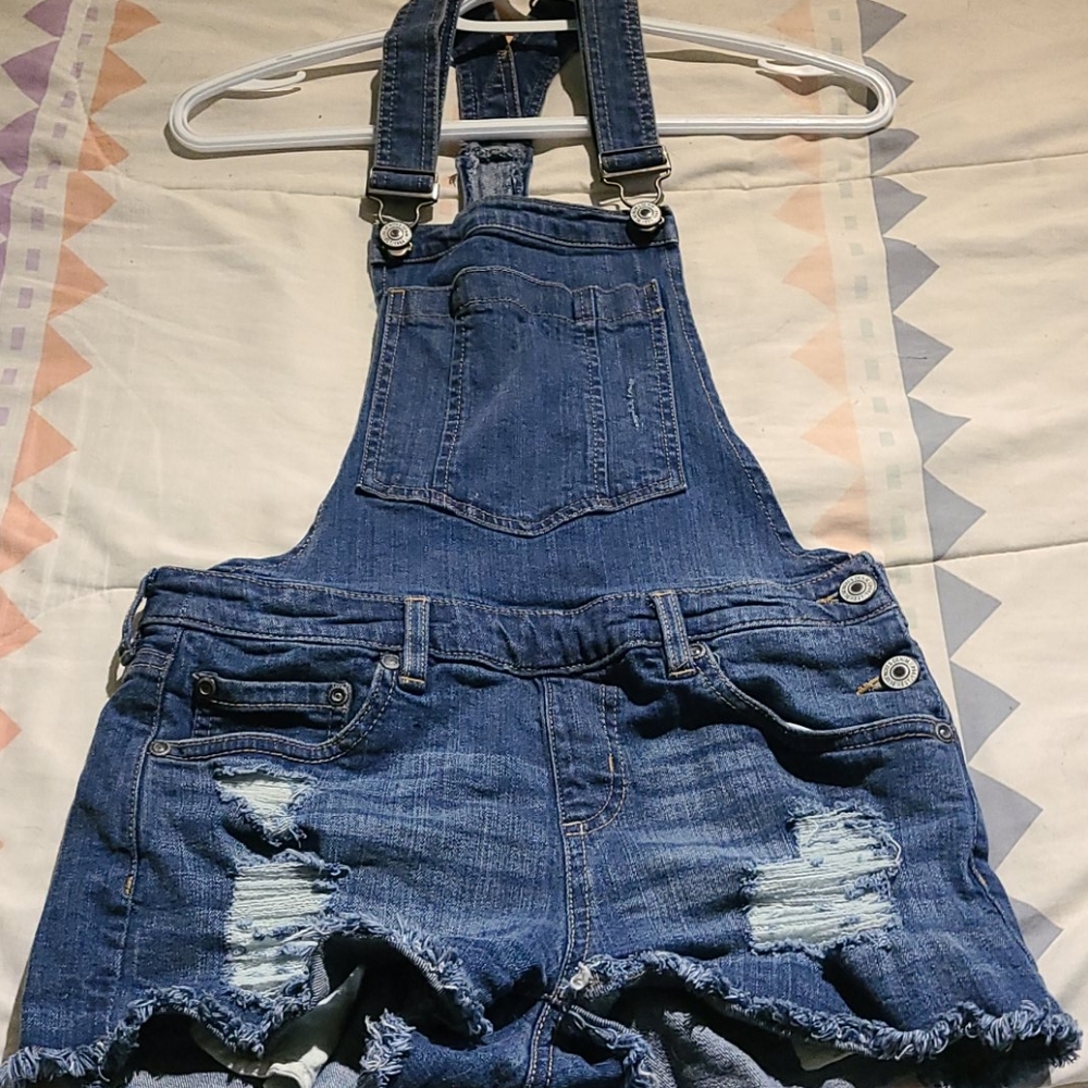 Overall Jean Shorts
